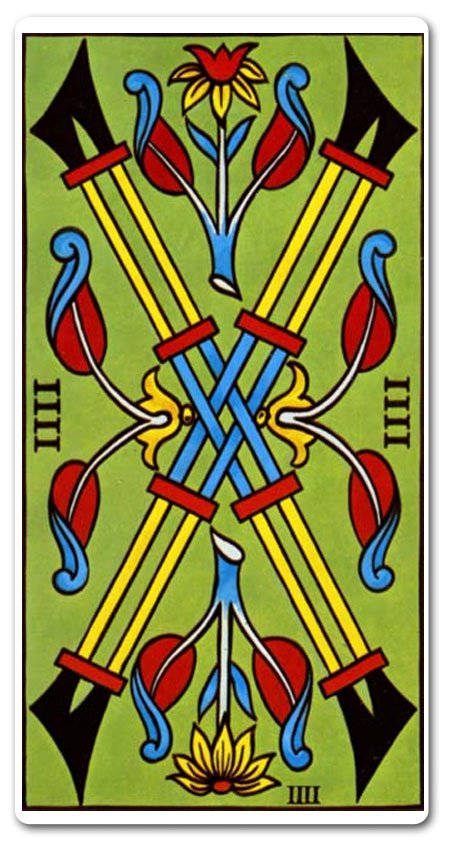 Vier Stäbe tarot